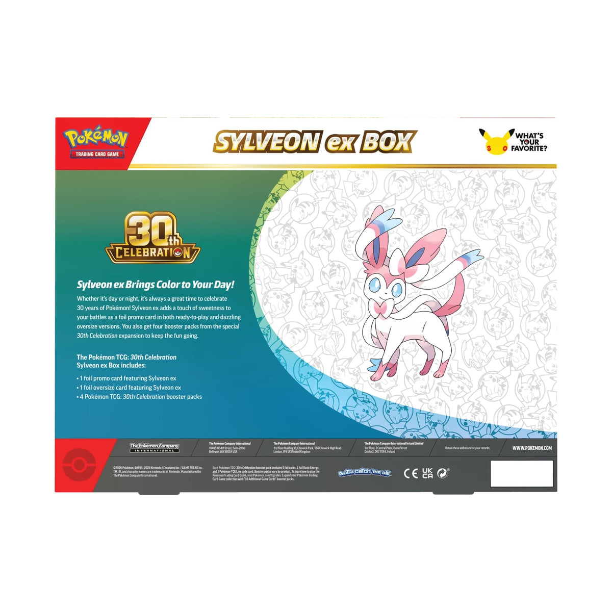 Pokémon - 30th Celebration Sylveon ex Box - SparkLeaf TCG
