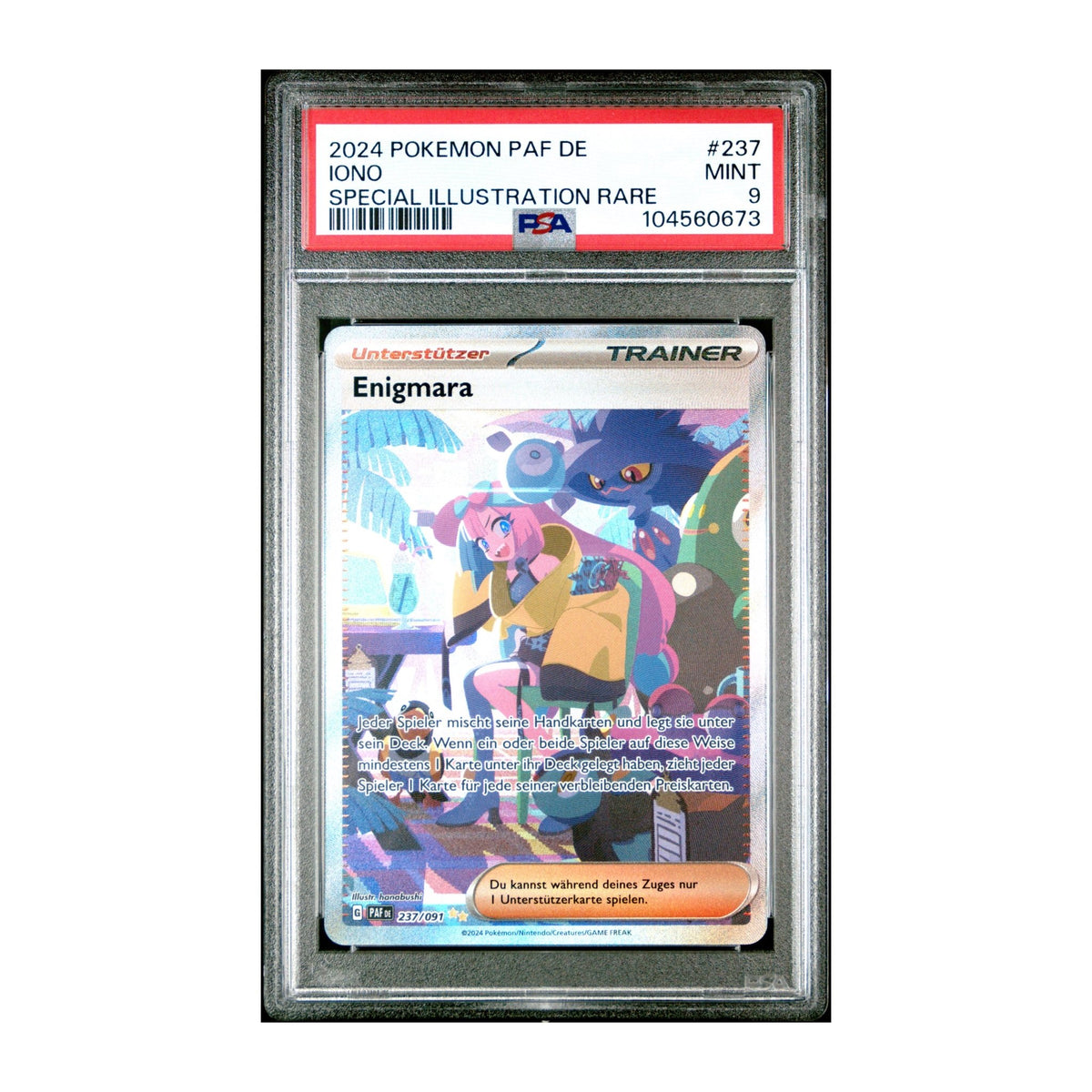 Pokémon Iono PSA 9 2024 Paldeas Schicksale SAR - SparkLeaf TCG