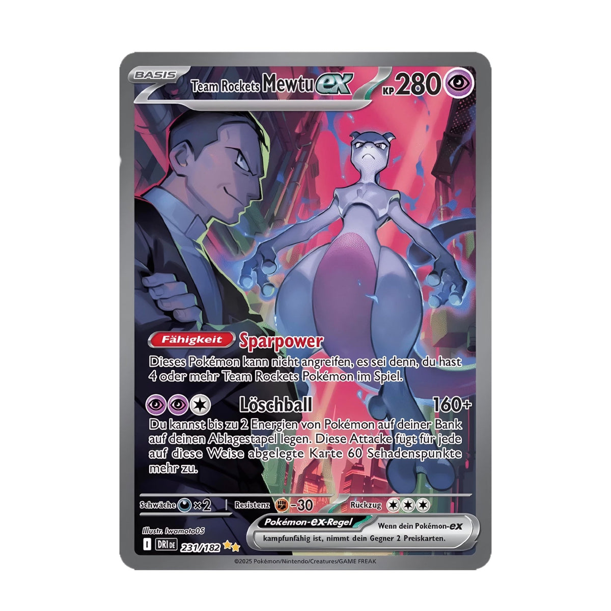 Team Rocket's Mewtwo ex 231/182 Destined Rivals SAR - EN - SparkLeaf TCG