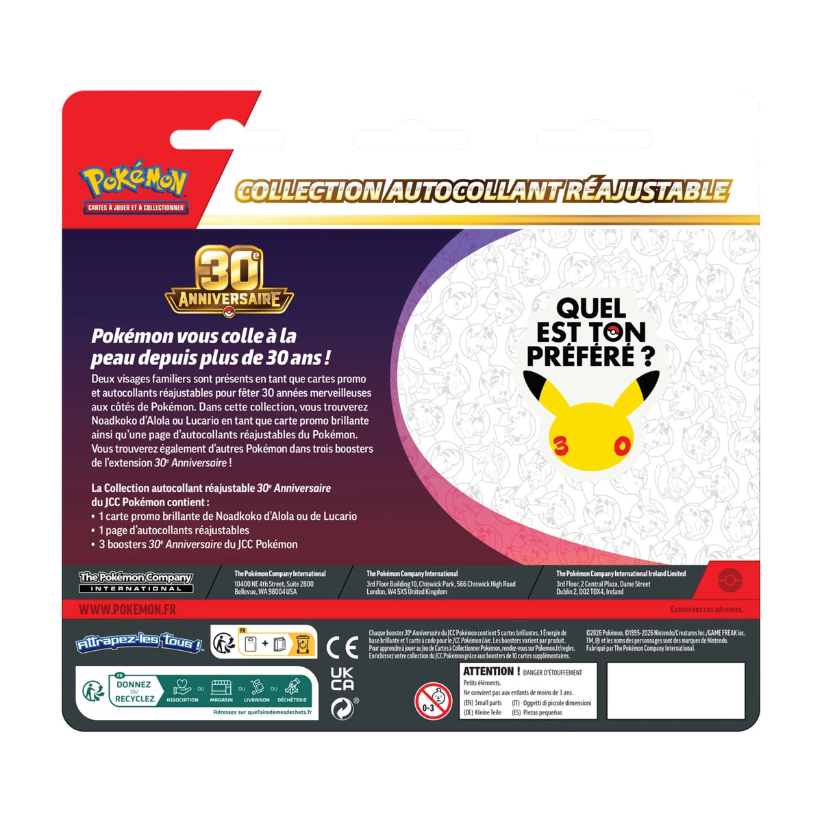 Pokémon - 30th Celebration Tech Sticker Collection