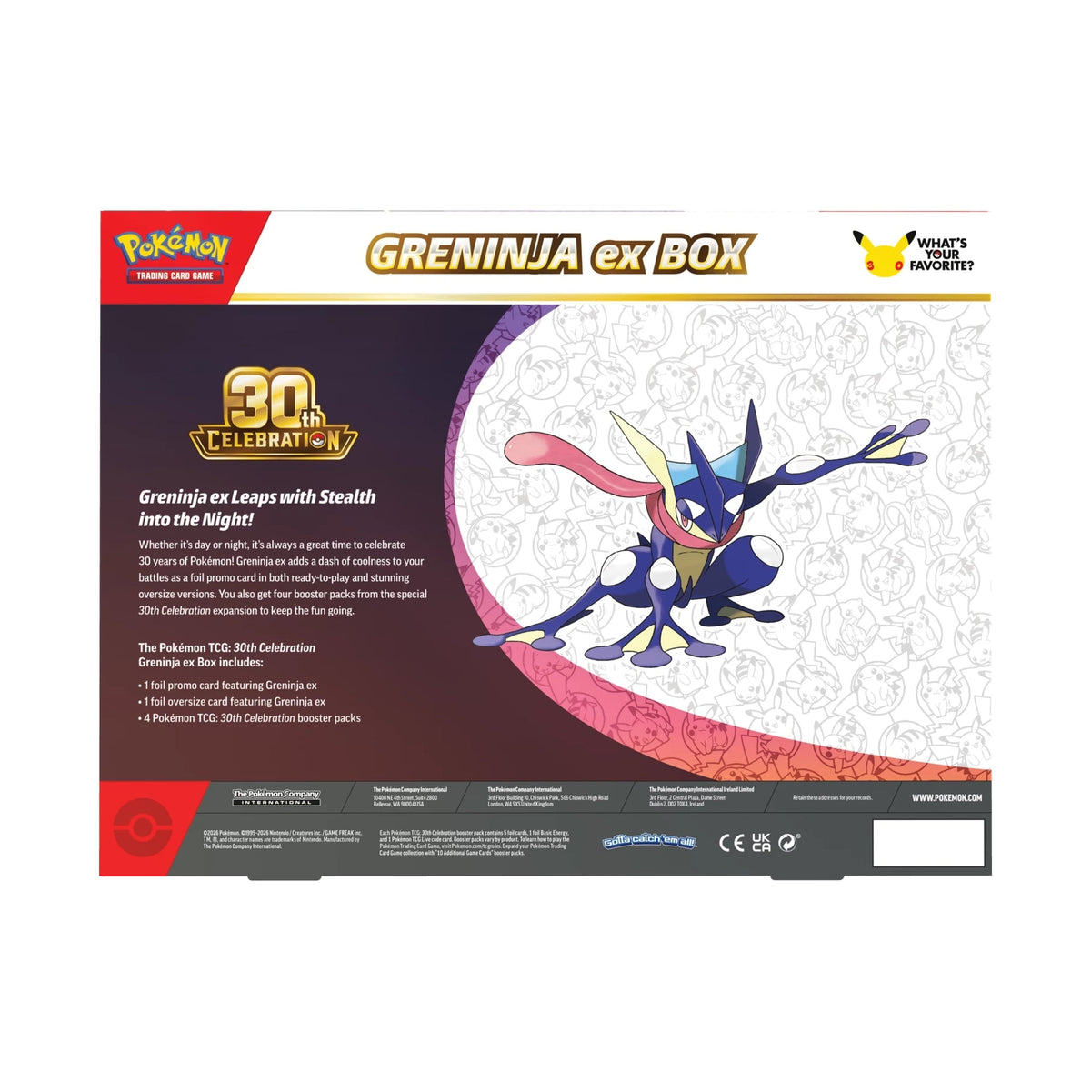 Pokémon - 30th Celebration Greninja ex Box - SparkLeaf TCG