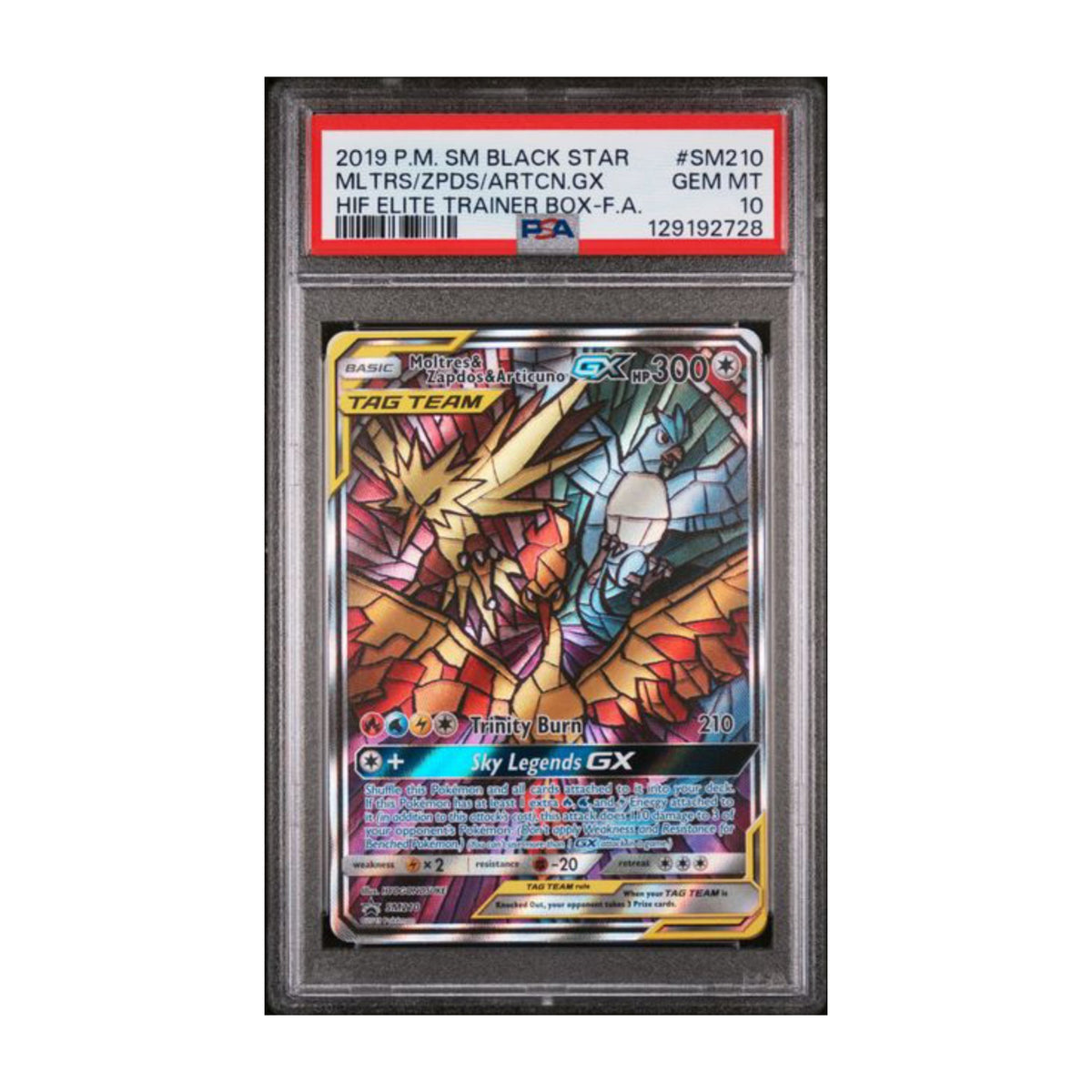Pokémon Moltres & Zapdos & Articuno GX PSA 10 Hidden Fates ETB Promo - SparkLeaf TCG